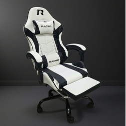 Кресло игровое RACER Mustang, белый+чёрный