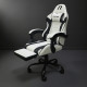 Кресло игровое RACER Mustang, белый+чёрный