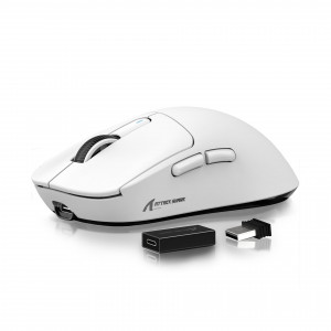 Мышь Attack Shark R1 белая, игровая, беспроводная, перезаряжаемая