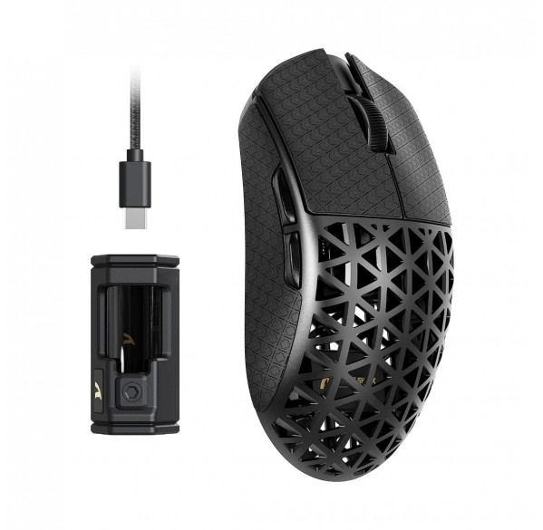 Мышь Attack Shark R5 Ultra, чёрная, игровая, беспроводная, перезаряжаемая