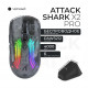Мышь игровая беспроводная Attack Shark X2 PRO чёрная прозрачная, с зарядной док-станцией