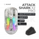 Мышь игровая беспроводная Attack Shark X2 PRO белая прозрачная, с зарядной док-станцией