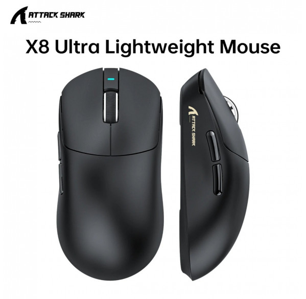 Мышь Attack Shark X8 Ultra чёрная, игровая, беспроводная, перезаряжаемая