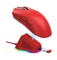 Мышь игровая беспроводная Attack Shark X11 красная, с зарядной док-станцией Мышь игровая беспроводная Attack Shark X11 красная, с зарядной док-станцией