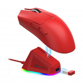 Мышь игровая беспроводная Attack Shark X11 красная, с зарядной док-станцией