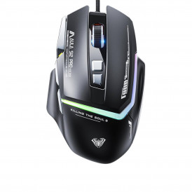 Мышь Aula S12 PRO, черная, игровая, проводная