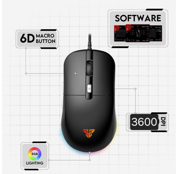 Мышь игровая проводная Fantech KANATA VX9 с RGB подсветкой Мышь игровая проводная Fantech KANATA VX9 с RGB подсветкой