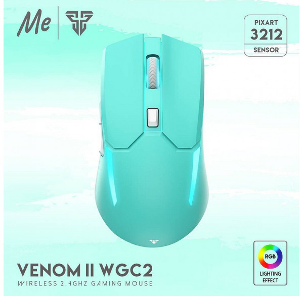 Мышь игровая беспроводная Fantech VENOM II WGC2 бирюзовая, перезаряжаемая Мышь игровая беспроводная Fantech VENOM II WGC2 бирюзовая, перезаряжаемая