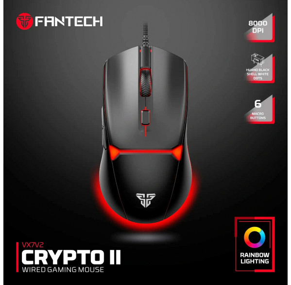 Мышь Fantech Crypto II, игровая, проводная