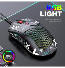Мышь игровая проводная Free Wolf M5 RGB Macro + грипсы