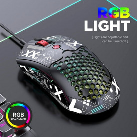 Мышь игровая проводная Free Wolf M5 RGB Macro + грипсы