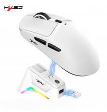 Мышь игровая беспроводная HXSJ T10 белая, перезаряжаемая с док-станцией Мышь игровая беспроводная HXSJ T10 белая, перезаряжаемая с док-станцией