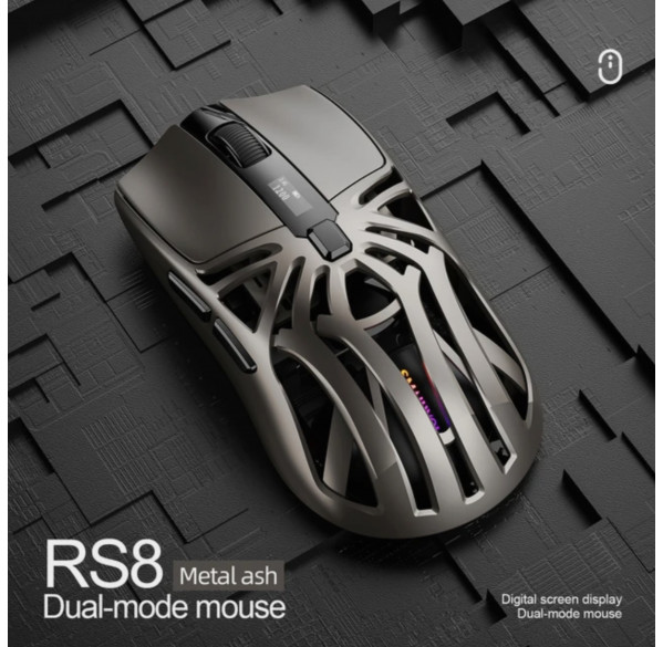 Мышь игровая беспроводная SMAILWOLF RS8 серая, перезаряжаемая Мышь игровая беспроводная SMAILWOLF RS8 серая, перезаряжаемая