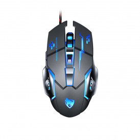 Мышь T-WOLF V6, чёрная, игровая, проводная