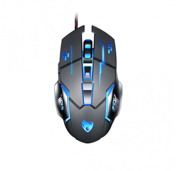 Мышь T-WOLF V6, чёрная, игровая, проводная