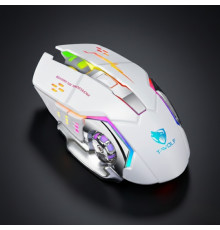 Мышь T-WOLF V6, белая, игровая, проводная