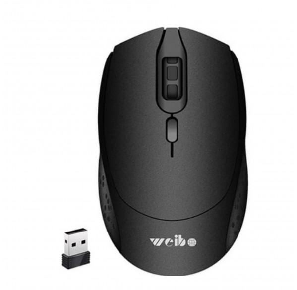 Мышь офисная беспроводная Weibo RF-6400, черная Мышь офисная беспроводная Weibo RF-6400, черная