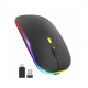 Мышь беспроводная Weibo RF-6800 чёрная с RGB подсветкой, перезаряжаемая