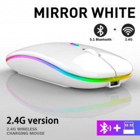 Мышь беспроводная Weibo RF-6800 белая с RGB подсветкой
