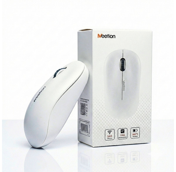 Мышь Meetion R545, белая, офисная, беспроводная