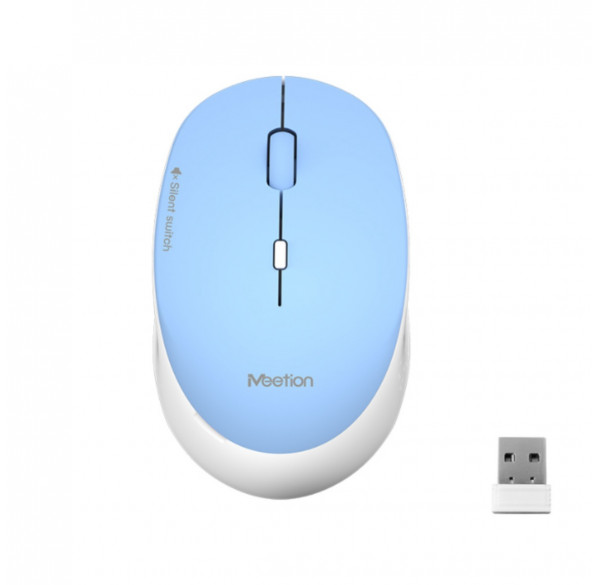 Мышь офисная беспроводная Meetion R570, бесшумная, синий
