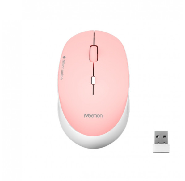 Мышь Meetion R570, розовая, офисная, беспроводная