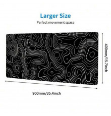 Коврик для стола mousepad 900x400 Топографическая карта Black