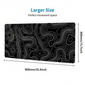 Коврик для стола mousepad 900x400 Топографическая карта Black