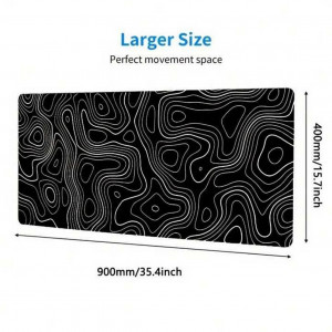 Коврик для стола mousepad 900x400 Топографическая карта Black