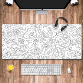 Коврик для стола mousepad 900x400 Топографическая карта White