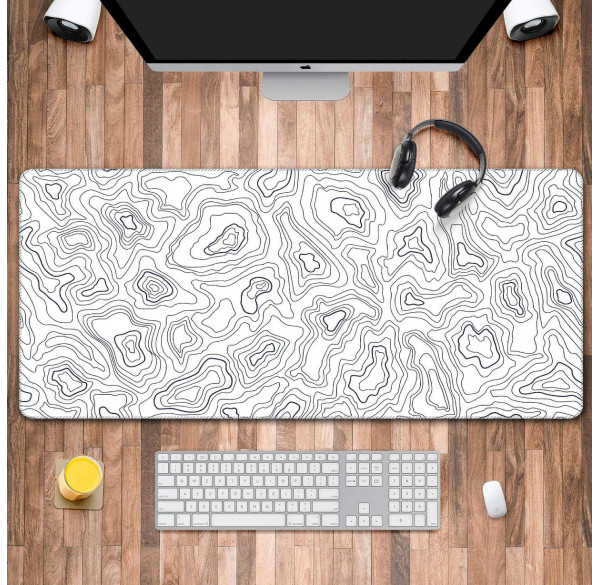 Коврик для стола mousepad 900x400 Топографическая карта White Коврик для стола mousepad 900x400 Топографическая карта White
