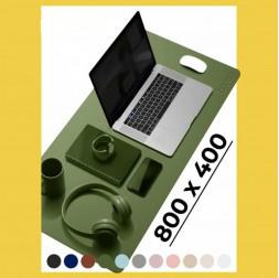 Коврик для стола из кожи 800x400 зелёный