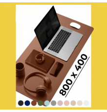 Коврик для стола из кожи 800x400 коричневый