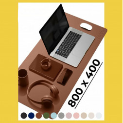 Коврик для стола из кожи 800x400 коричневый