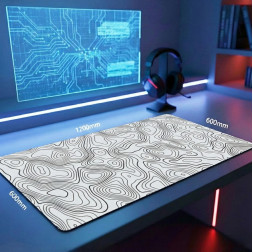 Коврик для стола 1200x600 Топографическая карта белая (mousepad)