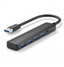 USB Hub разветвитель на 4 USB 3.0, 1 Type-c  с выключателем