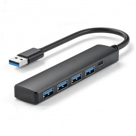 USB Hub разветвитель на 4 USB 3.0, 1 Type-c  с выключателем