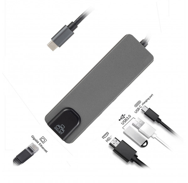 USB Hub разветвитель на 1 LAN, 2 USB 3.0, 1 HDMI, 1 Type-c USB Hub разветвитель на 1 LAN, 2 USB 3.0, 1 HDMI, 1 Type-c