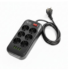 Удлинитель / сетевой фильтр Lightwave EXT-64U, 6port+4usb, 2м.