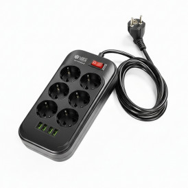 Удлинитель / сетевой фильтр Lightwave EXT-64U, 6port+4usb, 2м.