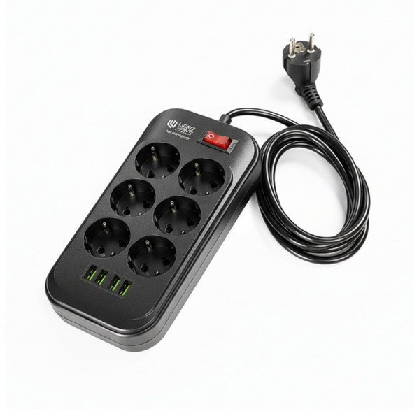 Удлинитель / сетевой фильтр Lightwave EXT-64U, 6port+4usb, 2м.
