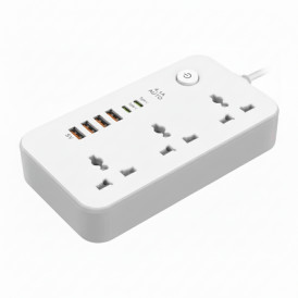 Удлинитель / сетевой фильтр Z65 белый, 3port+4usb+2typec, 2м.