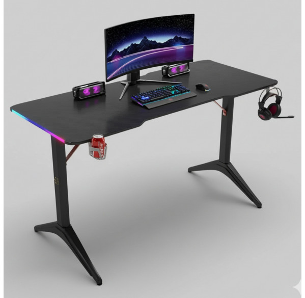 Стол компьютерный игровой D2208, 120x60см, с LED подсветкой