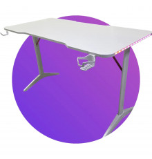 Стол компьютерный игровой D2208, белый, 120x60см, с LED подсветкой Стол компьютерный игровой D2208, белый, 120x60см, с LED подсветкой