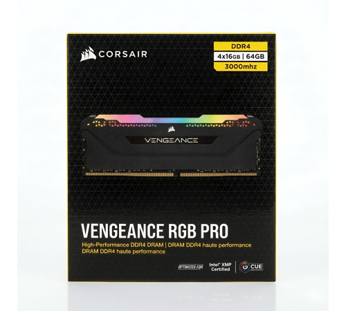 Оперативная память RAM DDR4 64GB (4x16GB) 3000MHz Corsair Vengeance RGB PRO