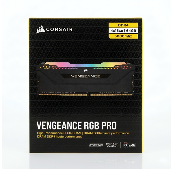 Оперативная память RAM DDR4 64GB (4x16GB) 3000MHz Corsair Vengeance RGB PRO