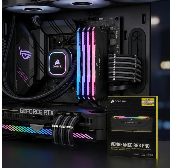 Оперативная память RAM DDR4 64GB (4x16GB) 3000MHz Corsair Vengeance RGB PRO
