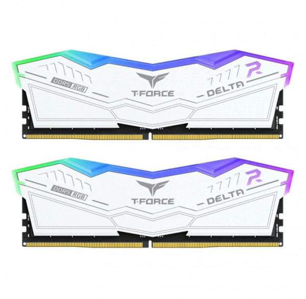 Оперативная память RAM DDR5 64GB (KIT 2x32) 6000MHz T-Force Delta, белый