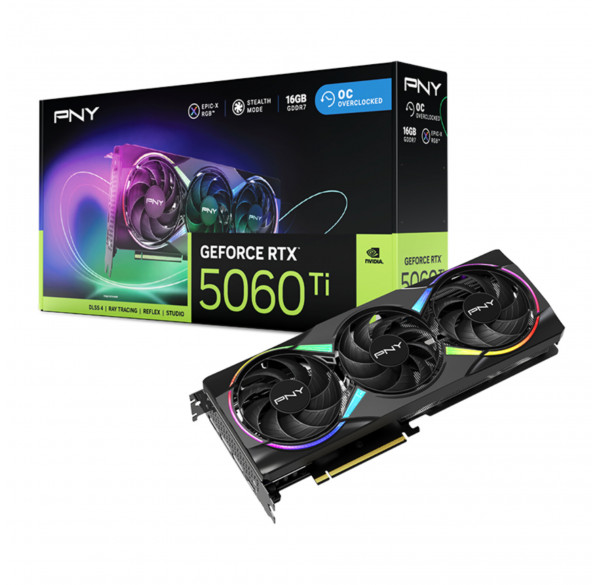 Видеокарта Nvidia RTX 5060 TI 16GB PNY Epic-X OC Видеокарта Nvidia RTX 5060 TI 16GB PNY Epic-X OC