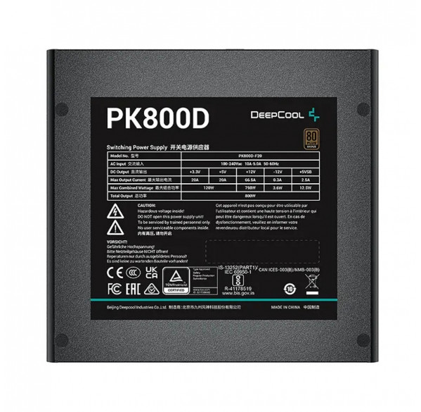 Блок питания для ПК 800W Deepcool PK800D 80+ Bronze Блок питания для ПК 800W Deepcool PK800D 80+ Bronze